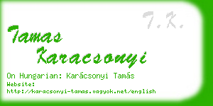 tamas karacsonyi business card