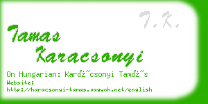 tamas karacsonyi business card